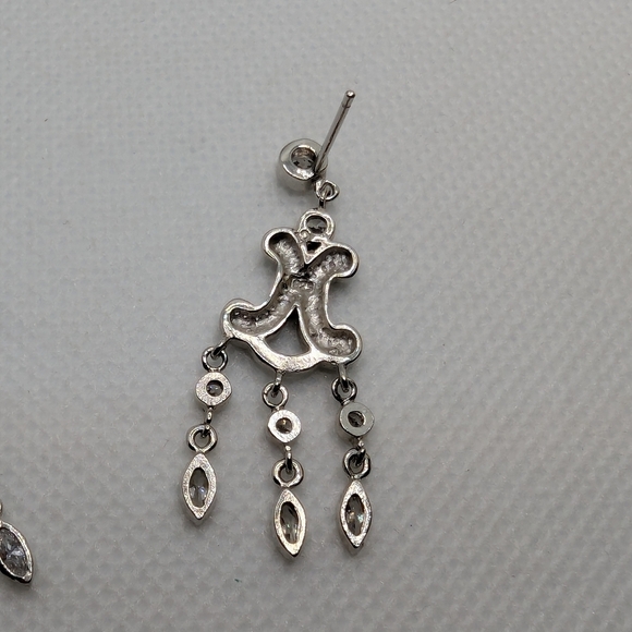 Elegant Silver Chandelier Earrings - Picture 4 of 6